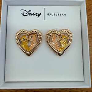 NWT BaubleBar Disney Simba Nala Lion King Heart Shaped Earrings NWT